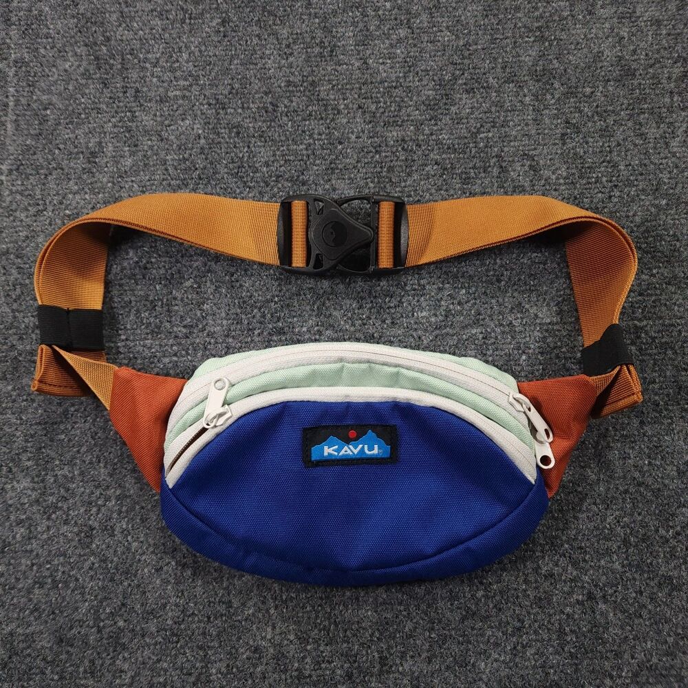 Kavu Colorblock Fanny Pack Blue/Green/Orange